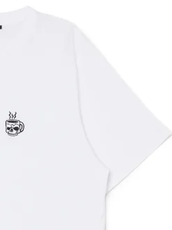 Online Cropp T-shirt z haftem biały