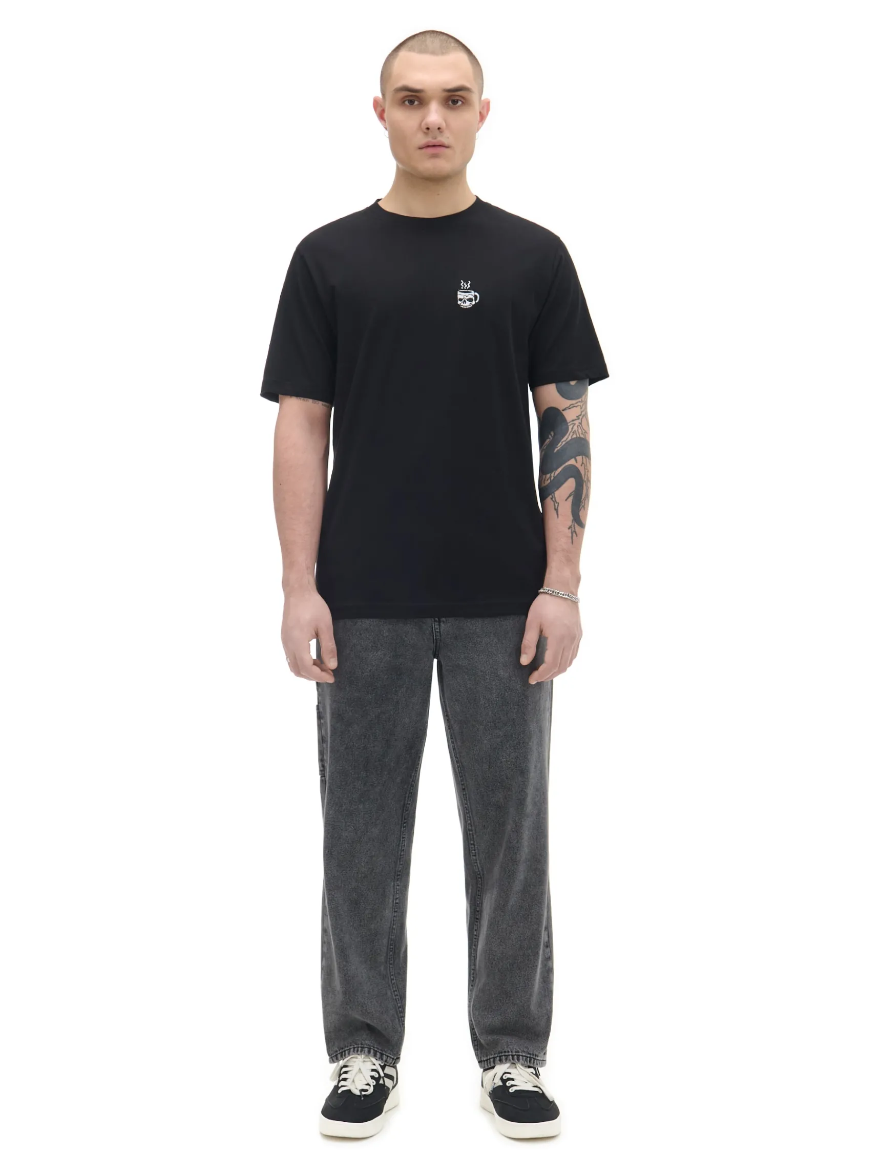 Outlet Cropp T-shirt z haftem czarny