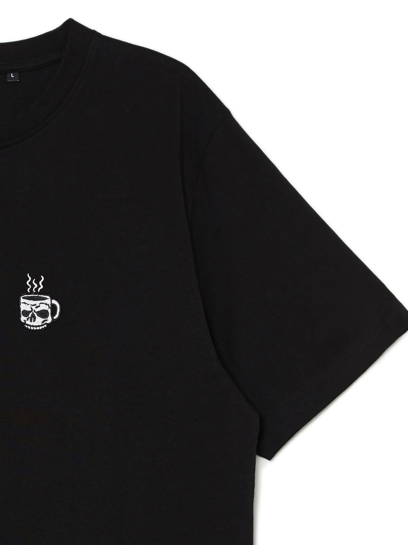 Outlet Cropp T-shirt z haftem czarny