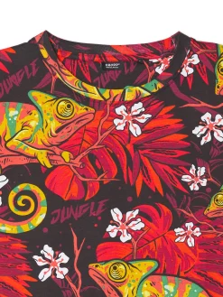 Outlet Cropp T-shirt z kameleonem kasztanowy