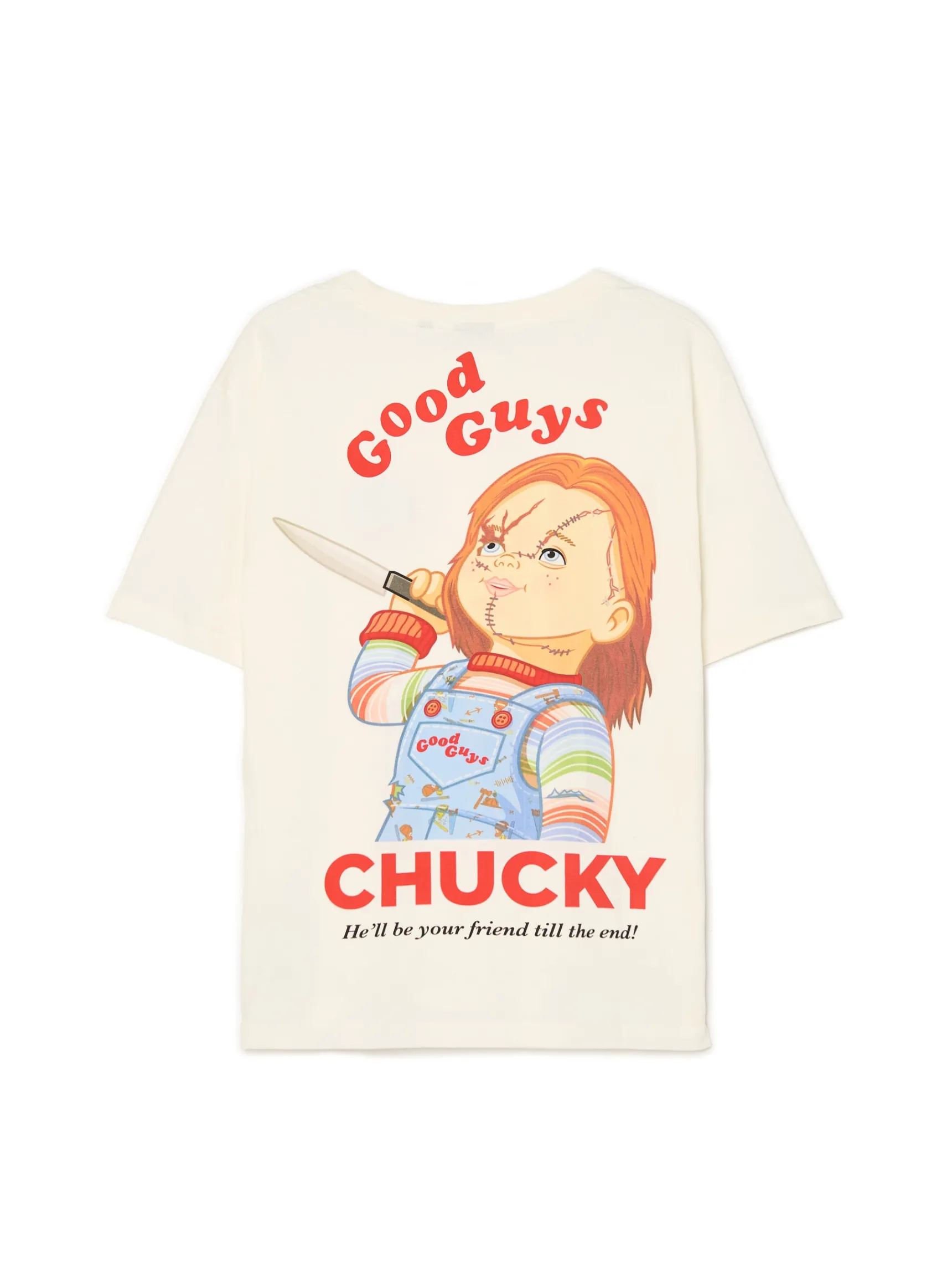 Clearance Cropp T-shirt z nadrukiem Chucky kremowy