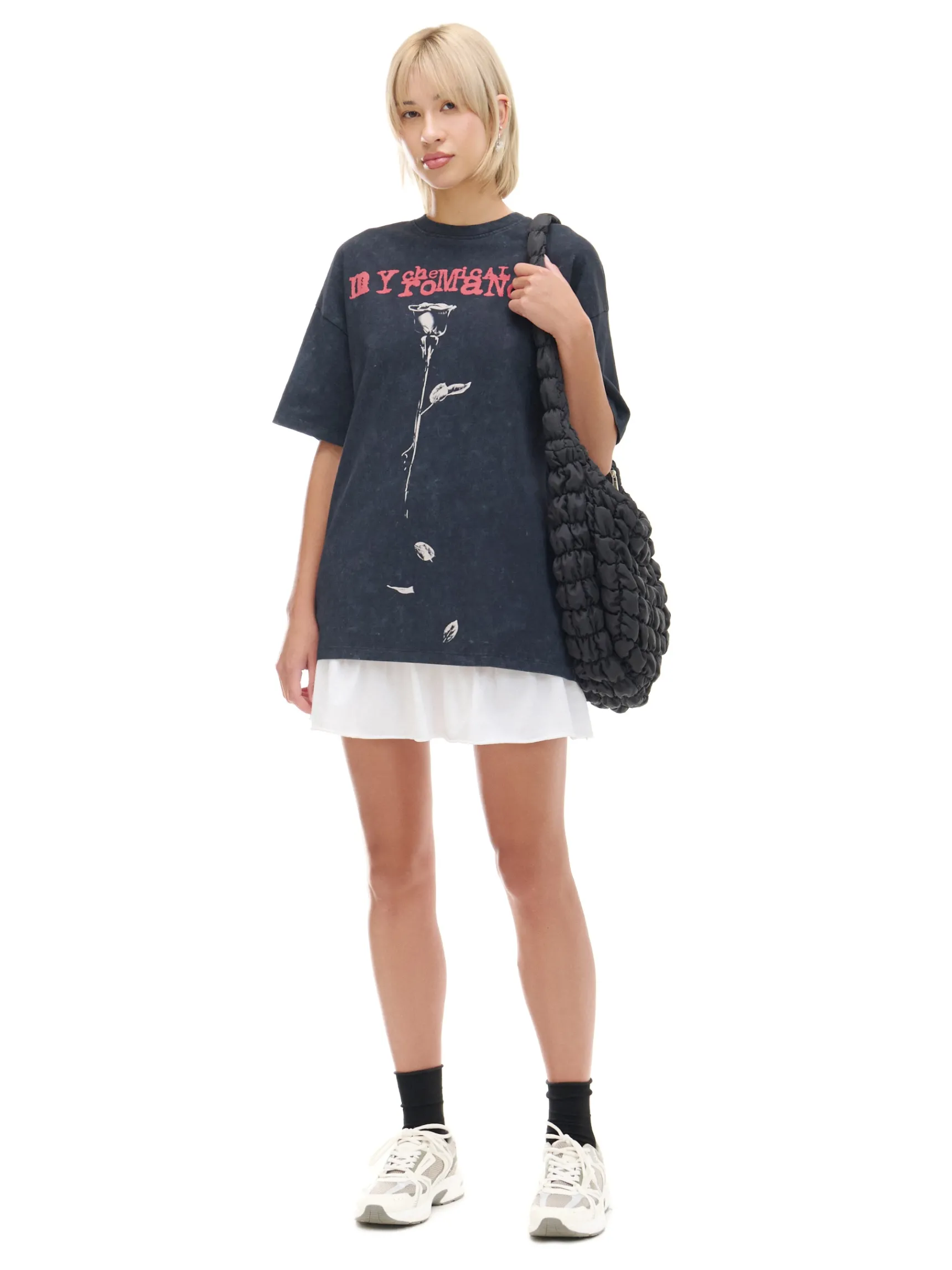 Online Cropp T-shirt z nadrukiem My Chemical Romance UNISEX czarny