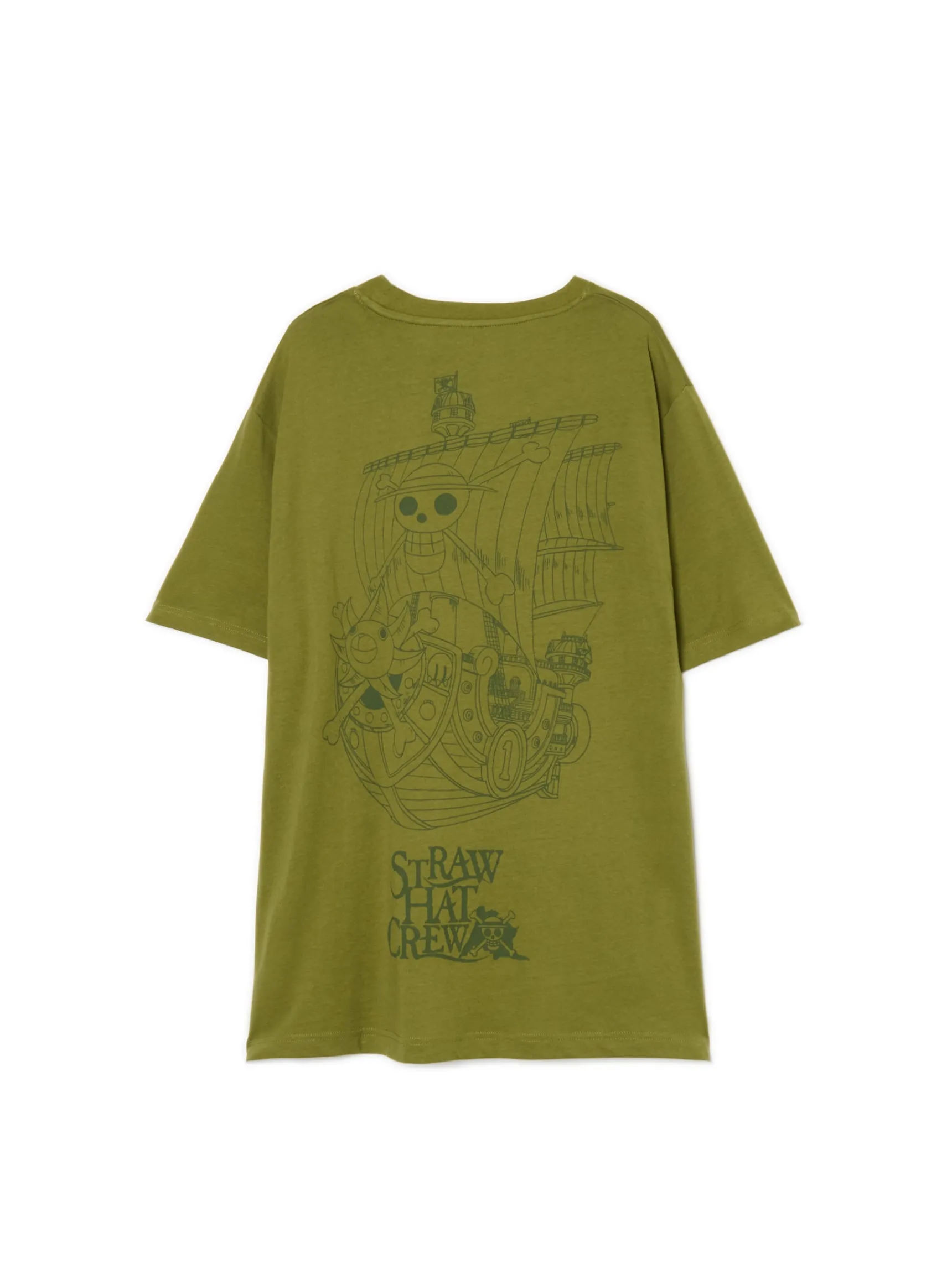 Clearance Cropp T-shirt z nadrukiem One Piece zielony
