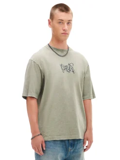 Outlet Cropp T-shirt z postrzępionymi brzegami zielony