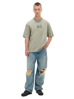 Outlet Cropp T-shirt z postrzępionymi brzegami zielony