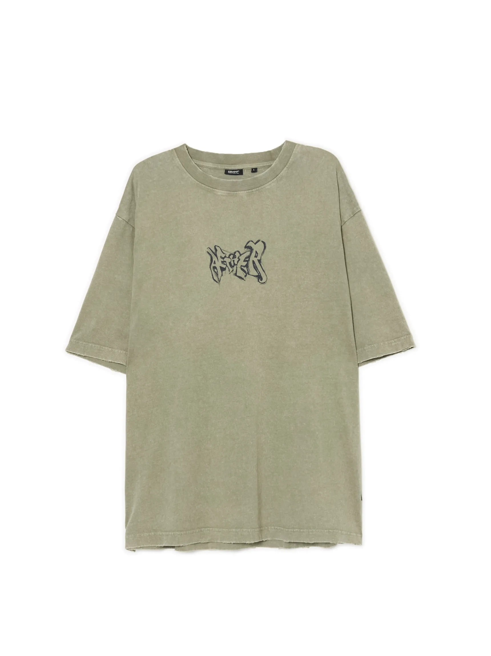 Outlet Cropp T-shirt z postrzępionymi brzegami zielony