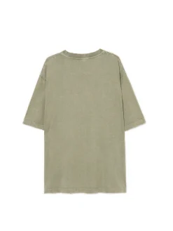 Outlet Cropp T-shirt z postrzępionymi brzegami zielony
