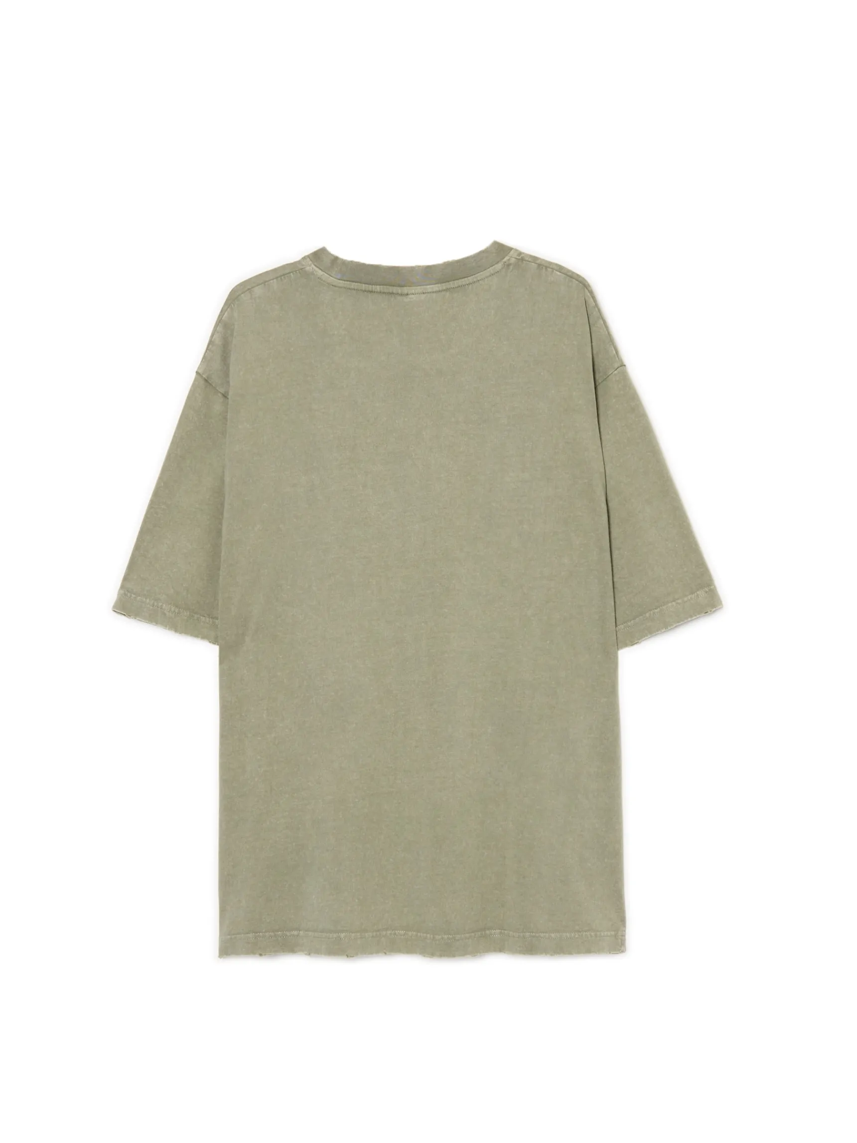 Outlet Cropp T-shirt z postrzępionymi brzegami zielony