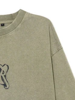 Outlet Cropp T-shirt z postrzępionymi brzegami zielony