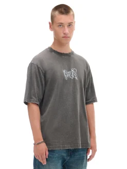 Fashion Cropp T-shirt z postrzępionymi brzegami szary