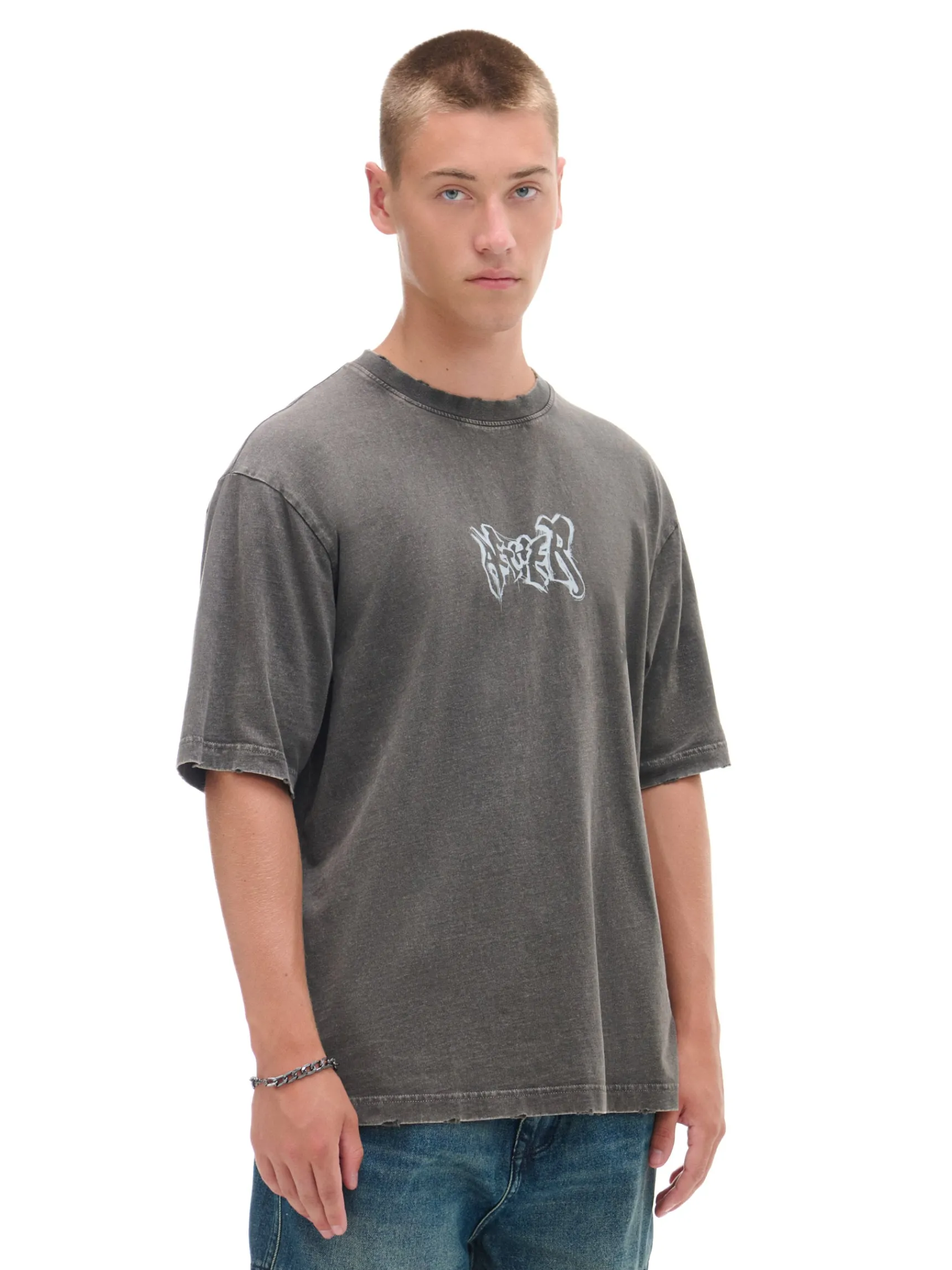 Fashion Cropp T-shirt z postrzępionymi brzegami szary