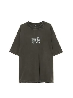 Fashion Cropp T-shirt z postrzępionymi brzegami szary