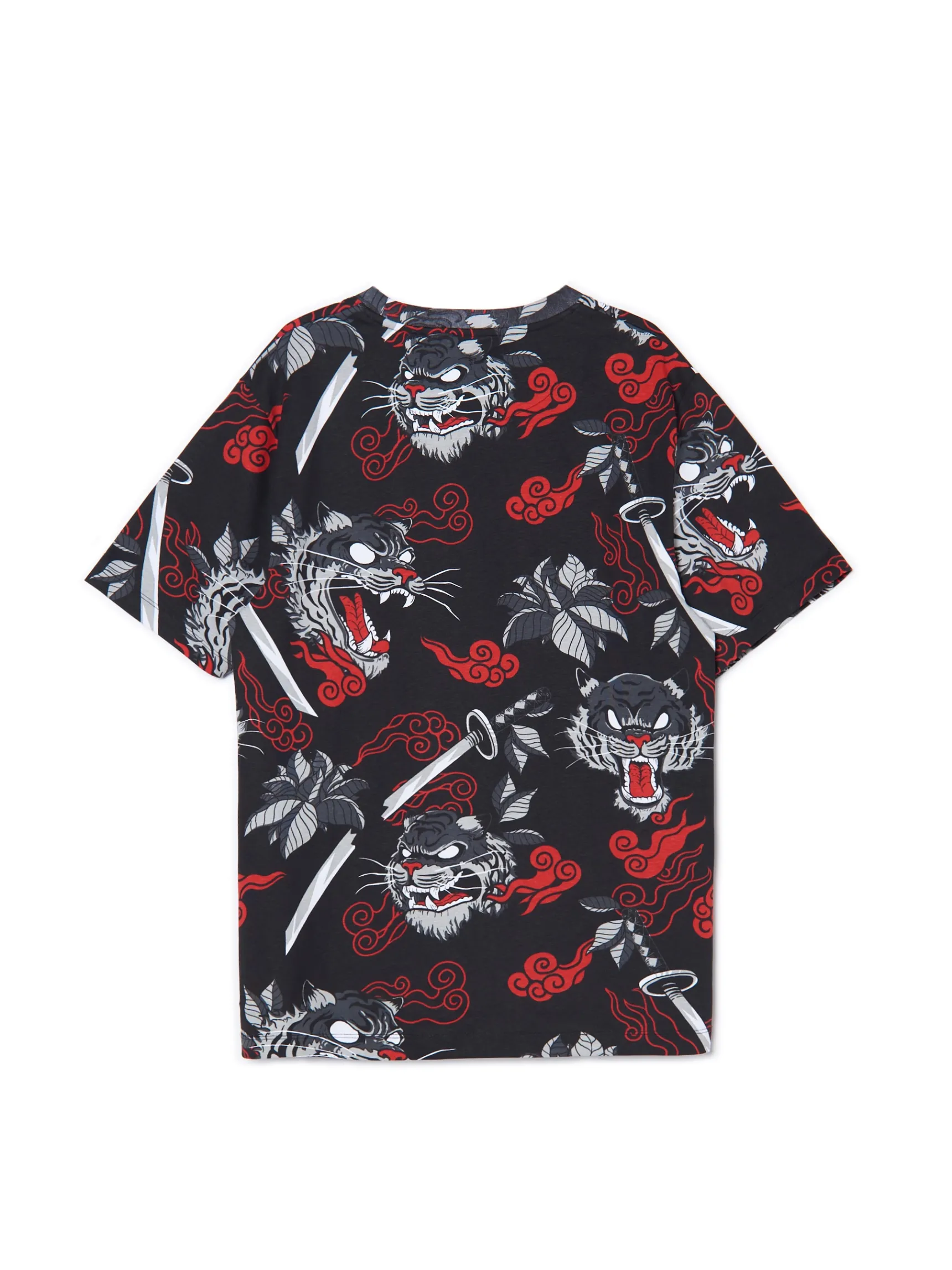 Online Cropp T-shirt z wielokolorowym nadrukiem czarny