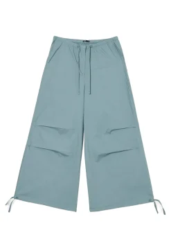 New Cropp Turkusowe spodnie wide leg zielony