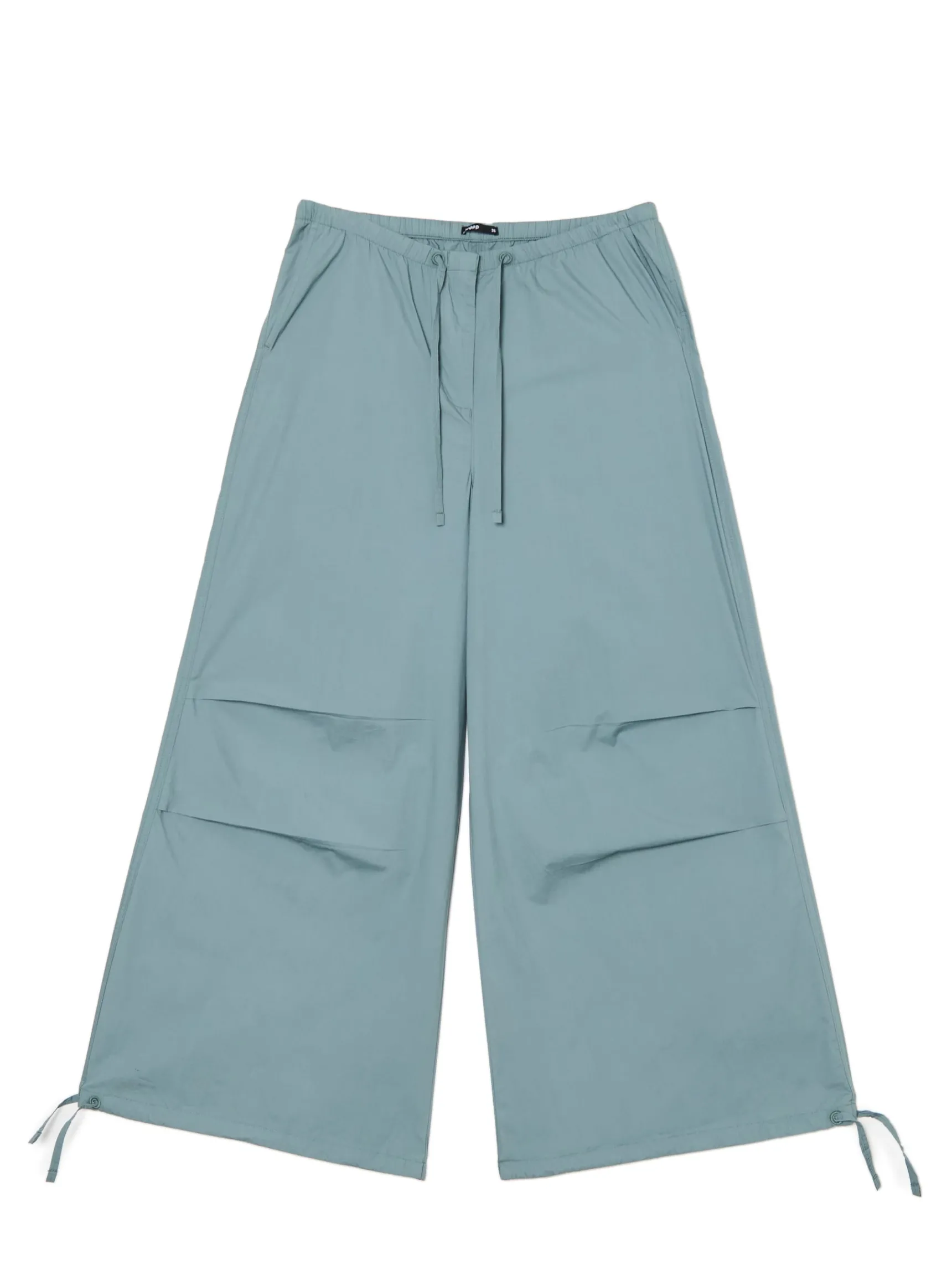 New Cropp Turkusowe spodnie wide leg zielony