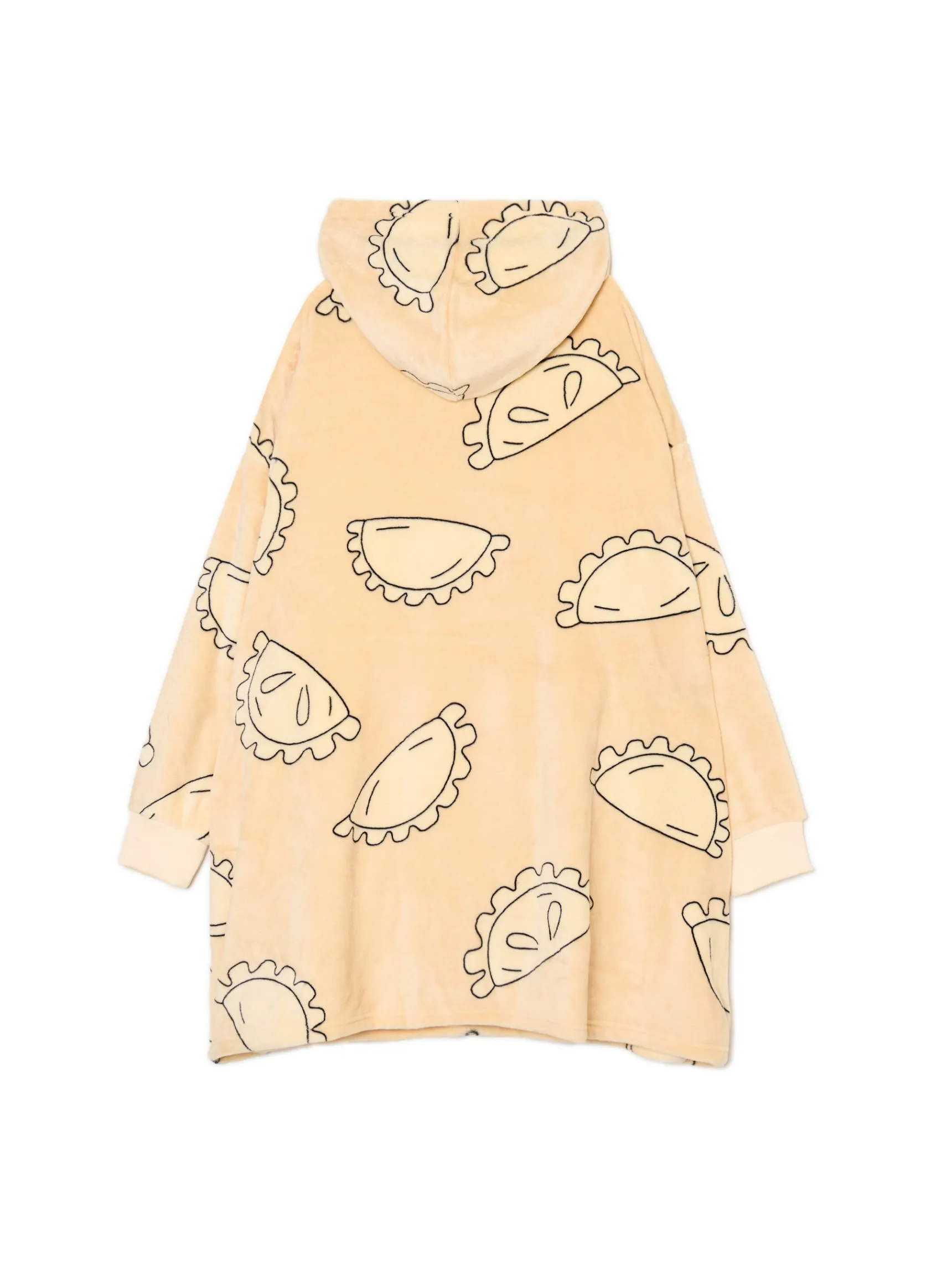 Discount Cropp Świąteczna bluza snuddie w pierogi beżowy