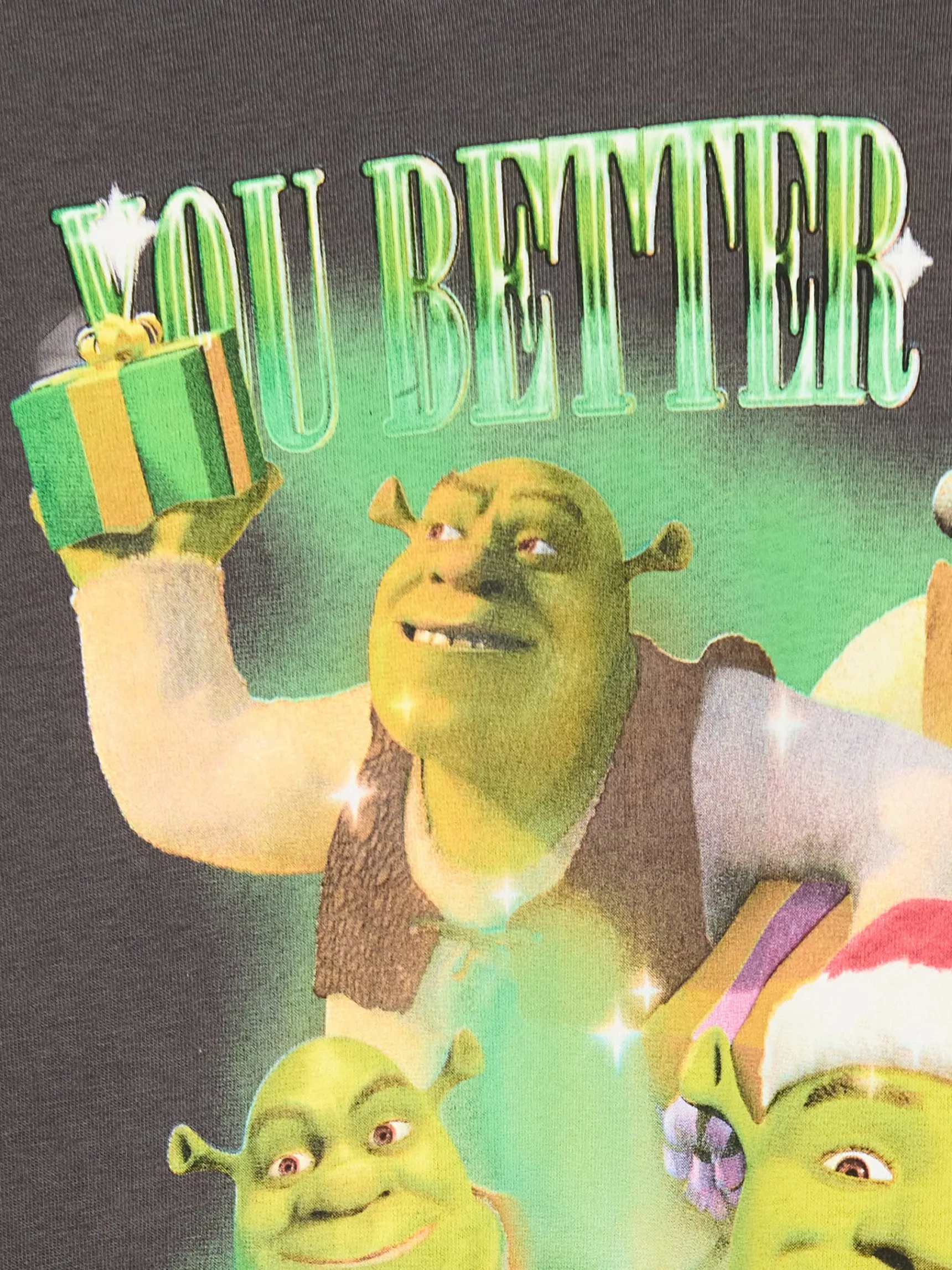Discount Cropp Świąteczna bluza z kapturem Shrek szary