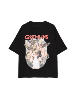 Fashion Cropp Świąteczna czarna koszulka z Gremlinami czarny