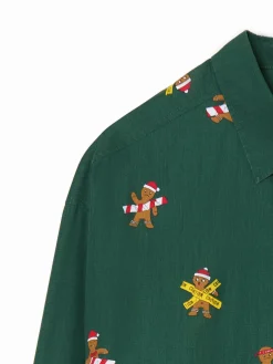 Outlet Cropp Świąteczna koszula w pierniczki zielony