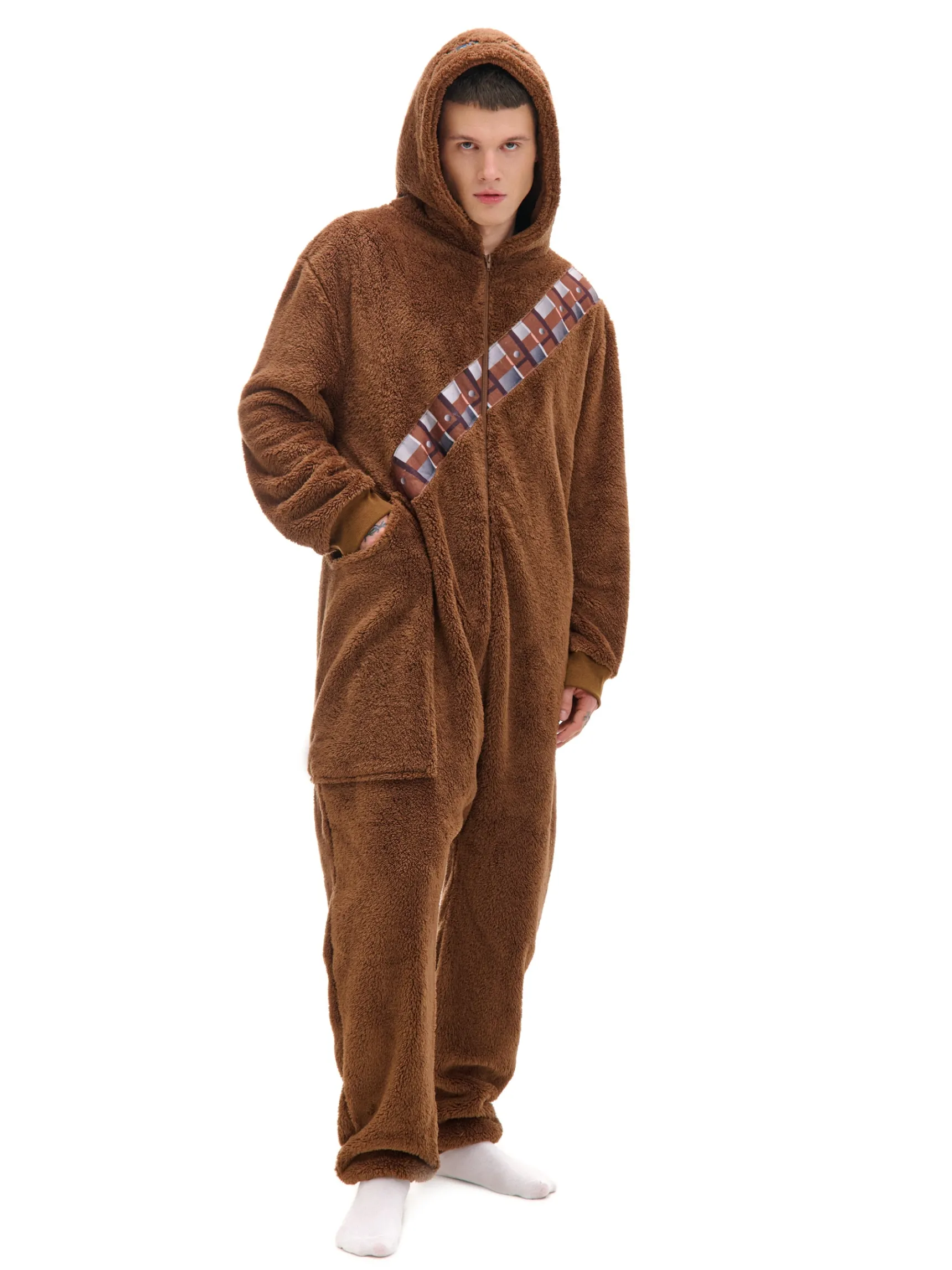 Online Cropp Świąteczna onesie Star Wars Chewbacca brązowy