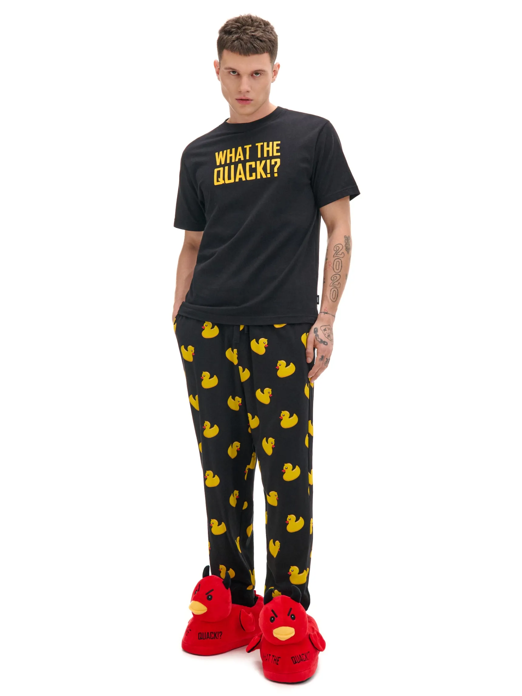 Fashion Cropp Świąteczna piżama w kaczki żółty
