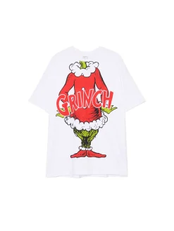 Best Cropp Świąteczny T-shirt z Grinchem biały