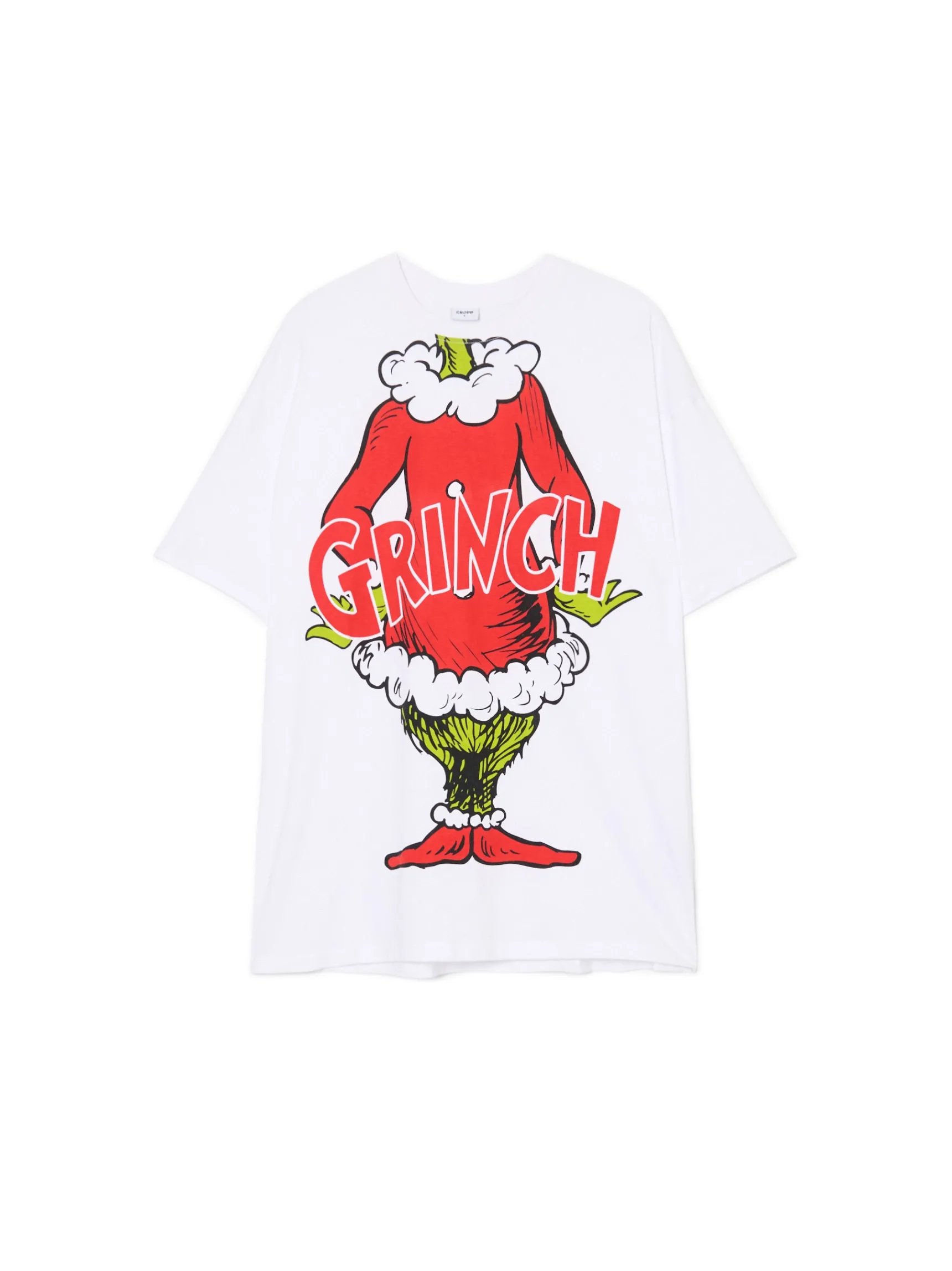 Best Cropp Świąteczny T-shirt z Grinchem biały