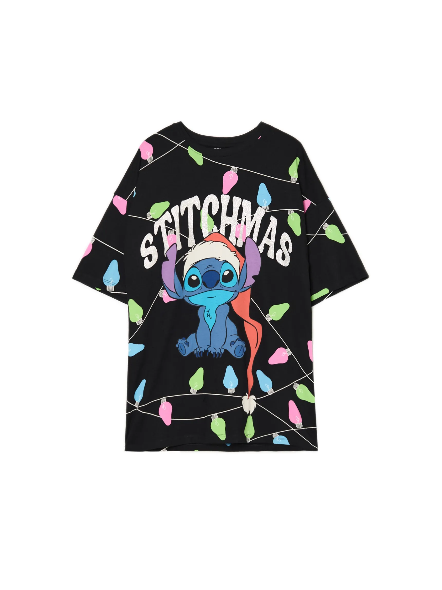 Online Cropp Świąteczny T-shirt Stitch czarny