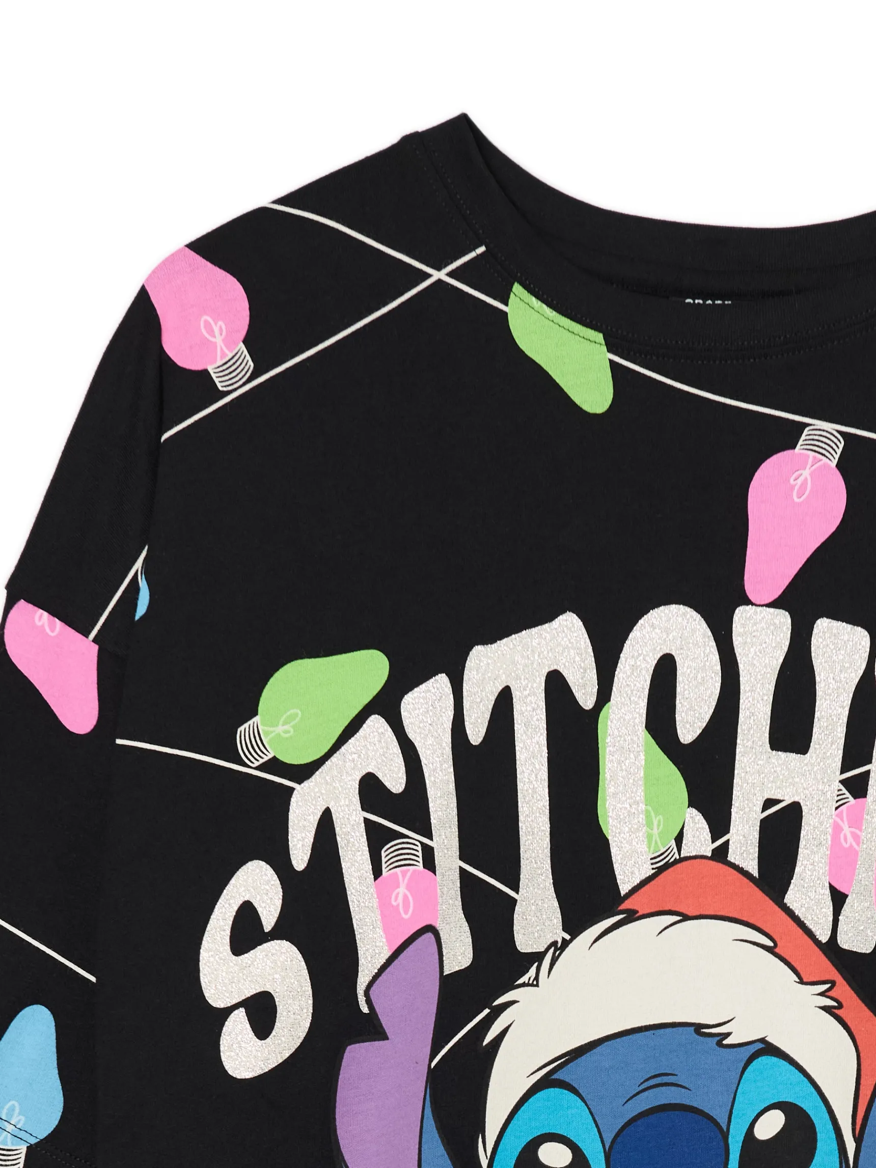 Online Cropp Świąteczny T-shirt Stitch czarny