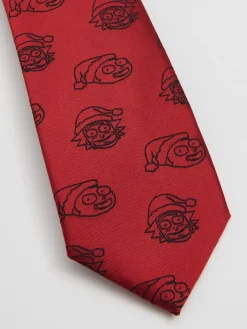 Discount Cropp Świąteczny krawat Rick i Morty czerwony
