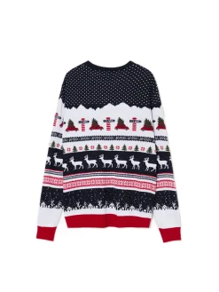 Hot Cropp Świąteczny sweter granatowy