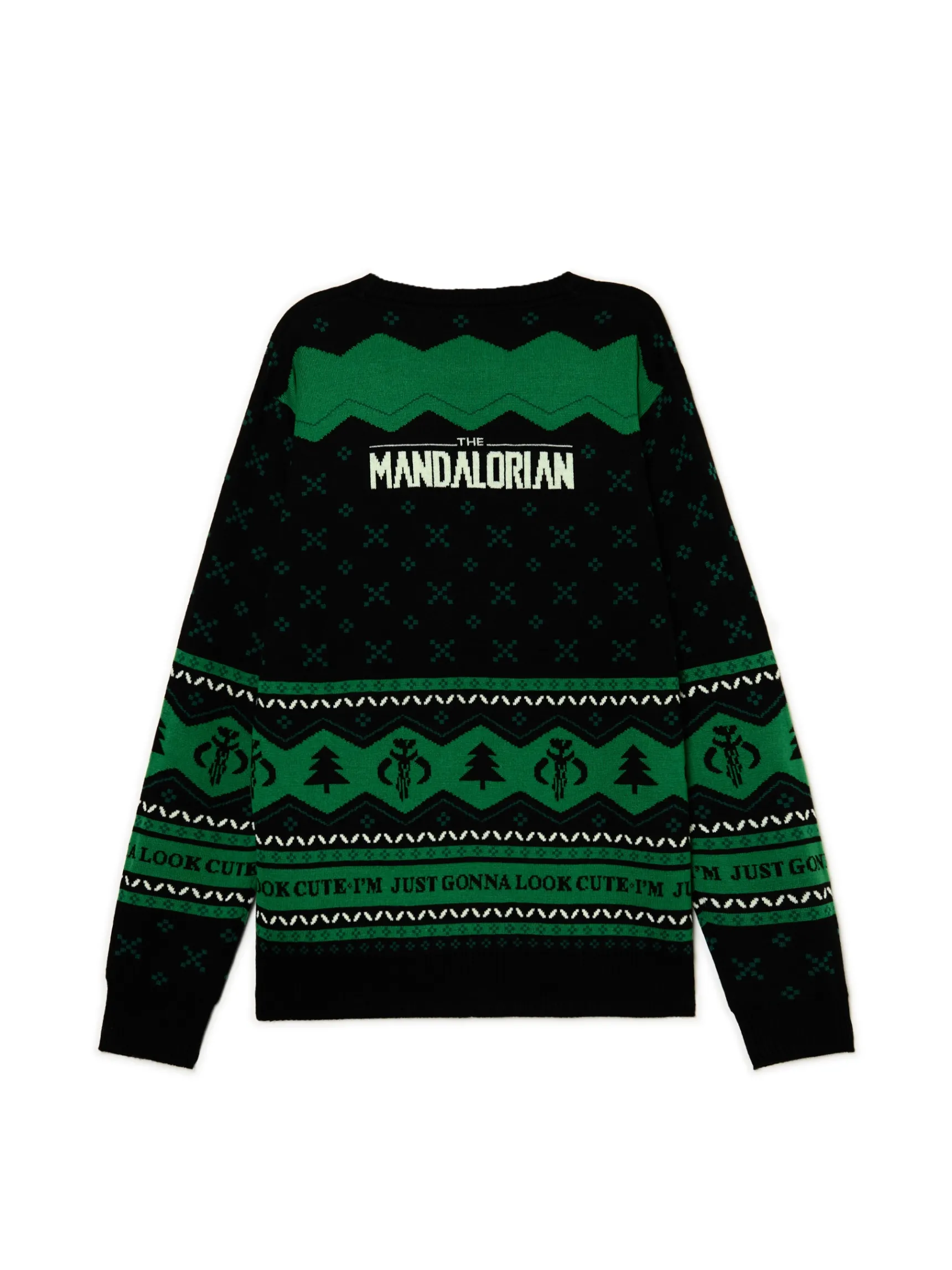 Best Cropp Świąteczny sweter Mandalorian zielony