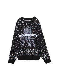 New Cropp Świąteczny sweter Rick and Morty czarny