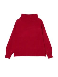Outlet Cropp Świąteczny sweter z kokardką czerwony