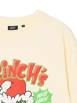 Online Cropp Świąteczny T-shirt z Grinchem kremowy
