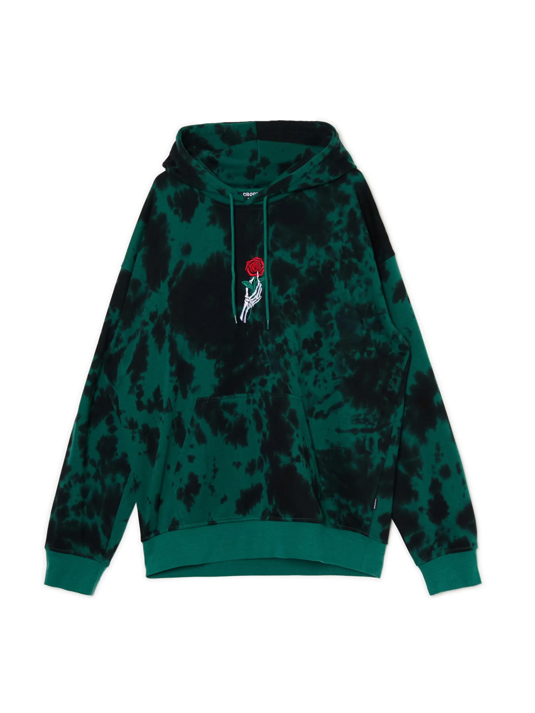 Clearance Cropp Wzorzysta bluza z kapturem zielony