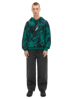 Clearance Cropp Wzorzysta bluza z kapturem zielony