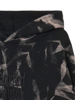 Clearance Cropp Wzorzysta bluza z kapturem z naszywką szary