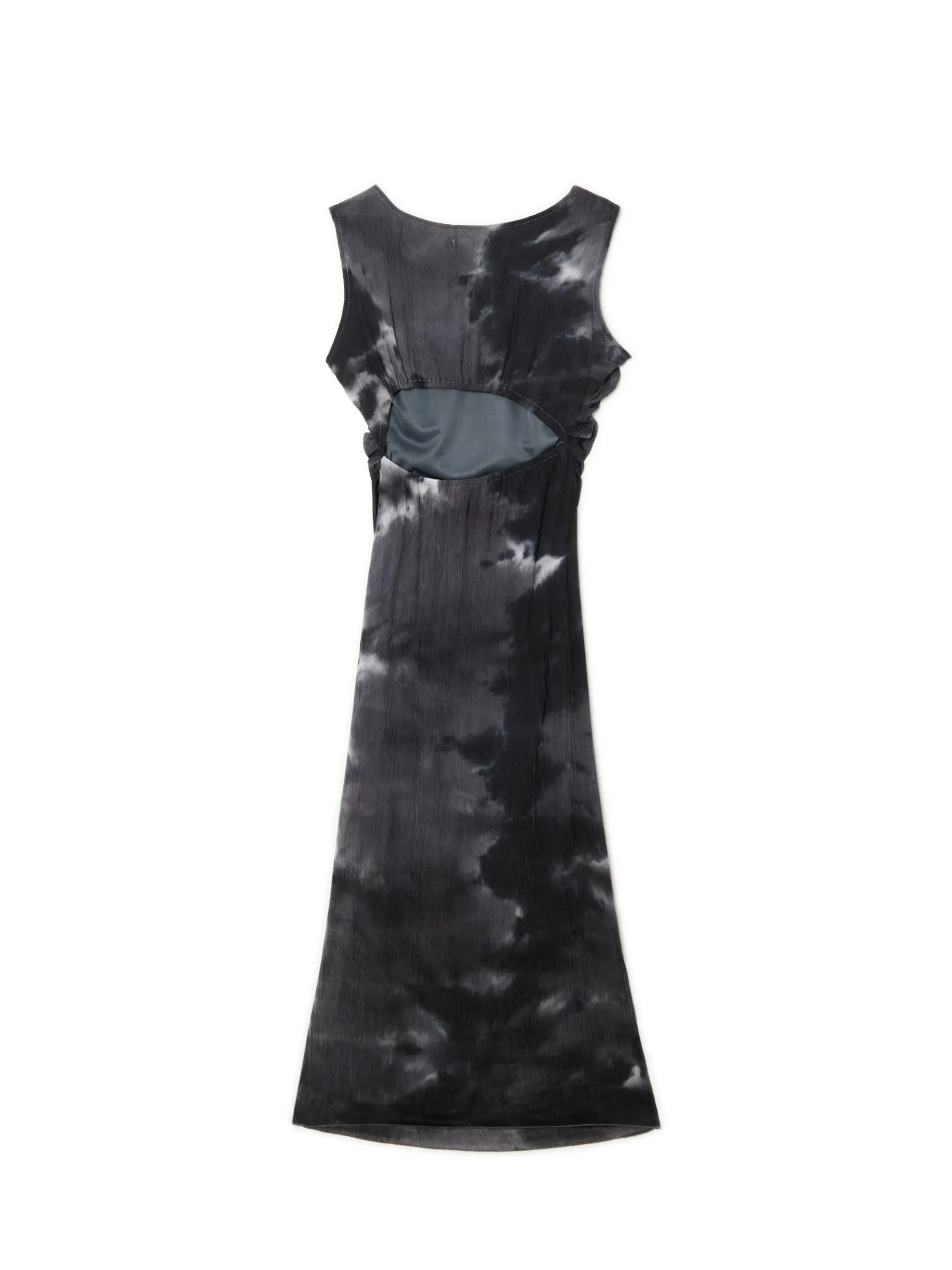 New Cropp Wzorzysta czarna sukienka maxi czarny