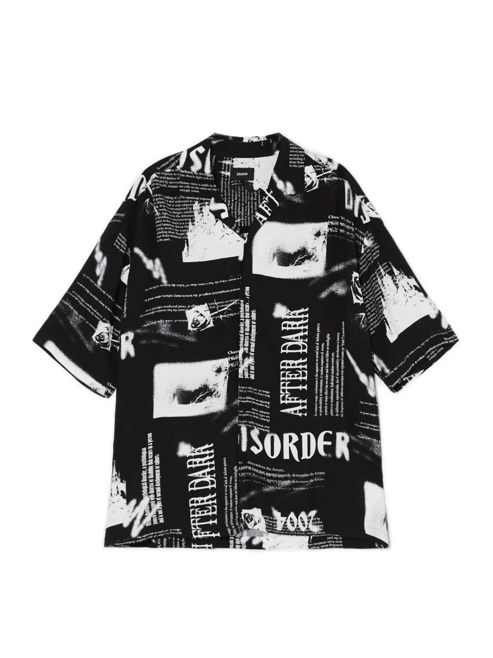 Clearance Cropp Wzorzysta koszula z kołnierzykiem czarny