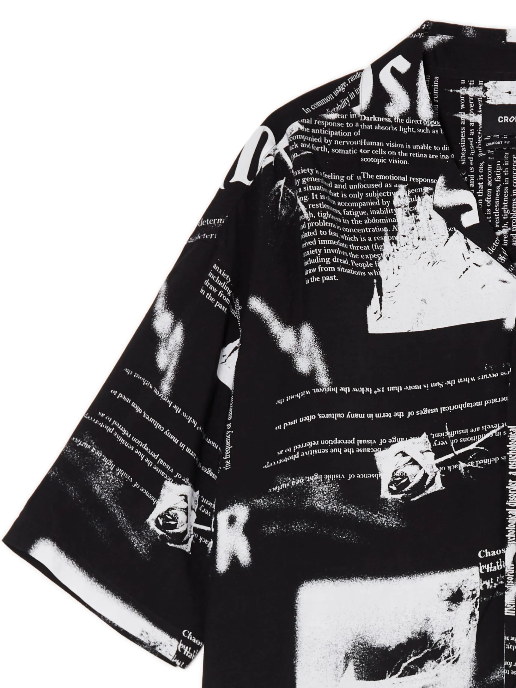 Clearance Cropp Wzorzysta koszula z kołnierzykiem czarny