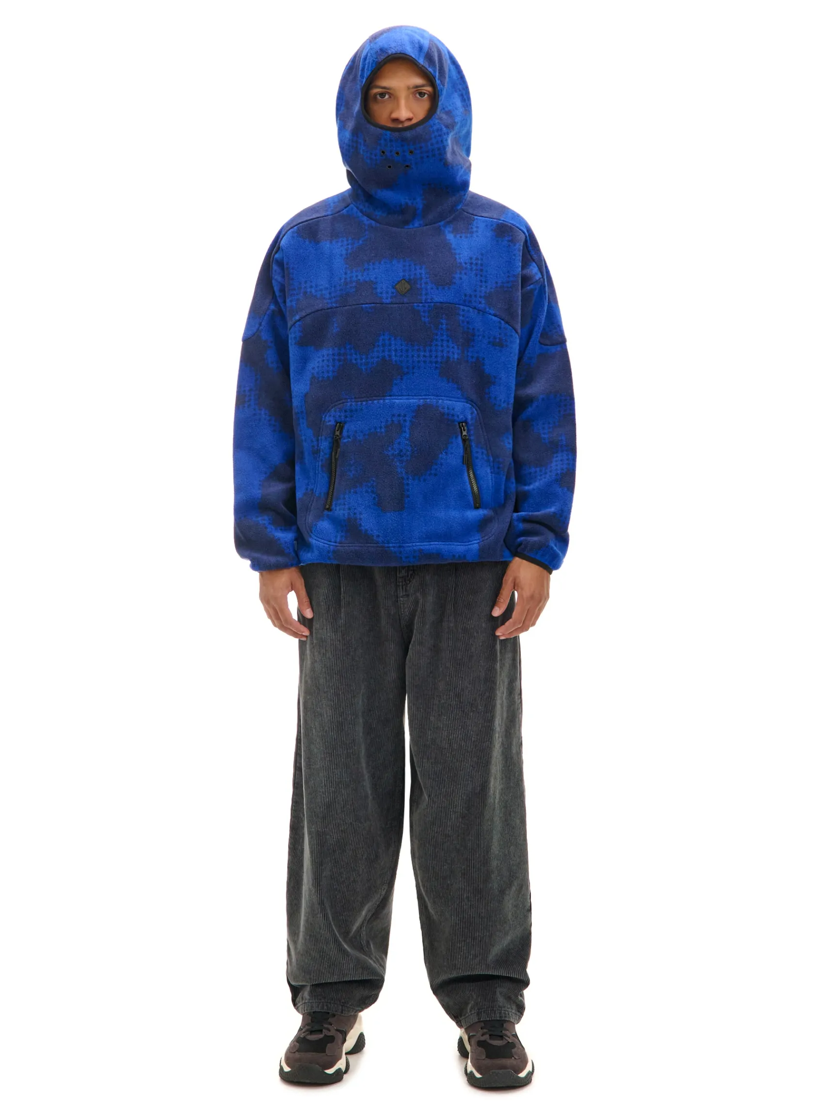 Outlet Cropp Wzorzysta polarowa bluza granatowy