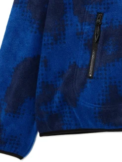 Outlet Cropp Wzorzysta polarowa bluza granatowy