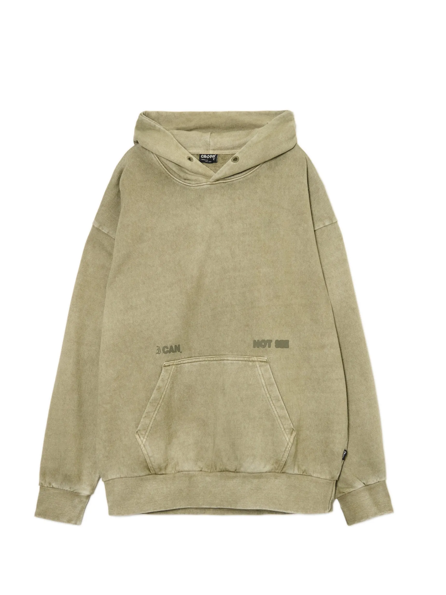 Outlet Cropp Zielona bluza loose z kapturem zielony