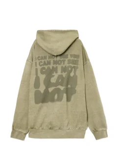 Outlet Cropp Zielona bluza loose z kapturem zielony