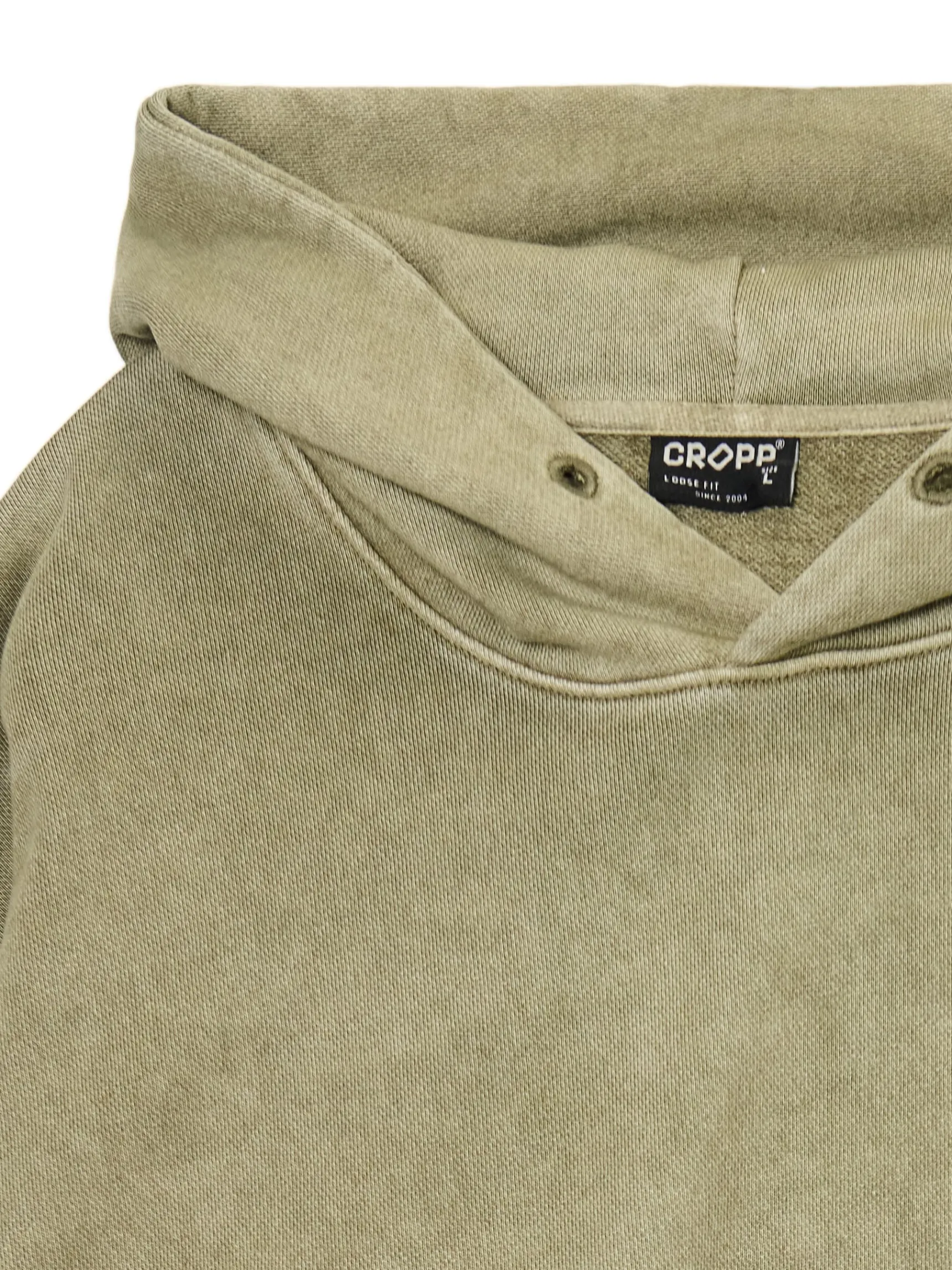 Outlet Cropp Zielona bluza loose z kapturem zielony