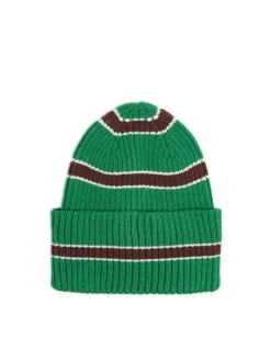 Online Cropp Zielona czapka beanie w paski zielony