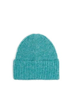 Clearance Cropp Zielona czapka z domieszką wełny niebieski