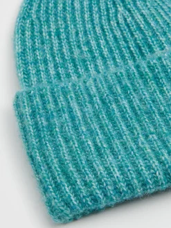 Clearance Cropp Zielona czapka z domieszką wełny niebieski