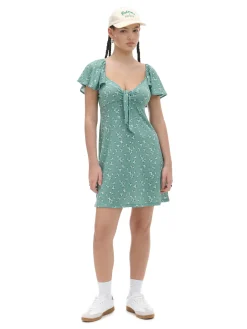 New Cropp Zielona sukienka mini w stokrotki zielony